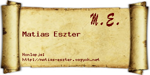 Matias Eszter névjegykártya